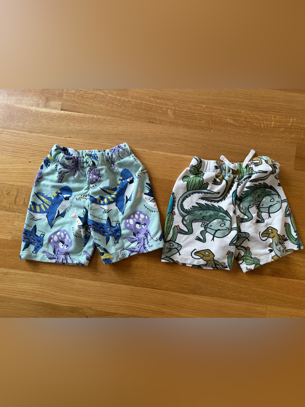 H&M Kids' Shorts Set - Mint, White with Blue & Green Prints